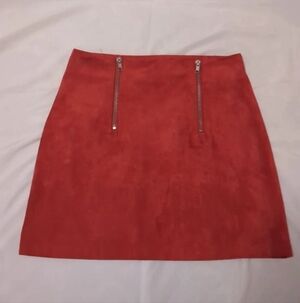 red mini skirt
